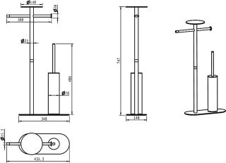 Стойка напольная Boheme белый/золото 10953-W-G